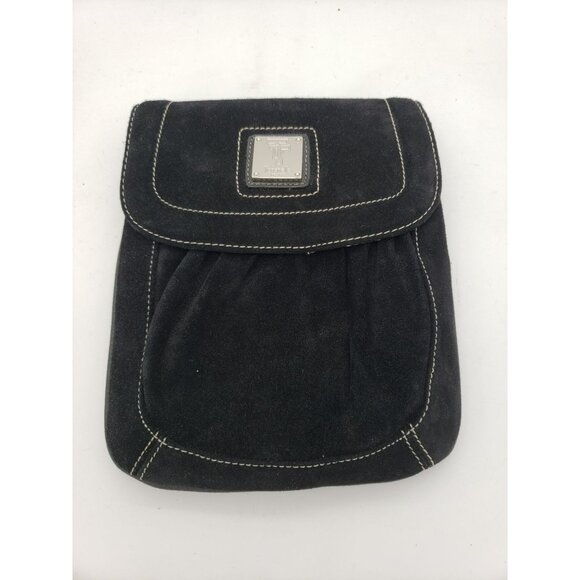 Tignanello Black Leather Suede Crossbody Bag Purse With Magnet Snap Closure, NWT - Picture 1 of 10